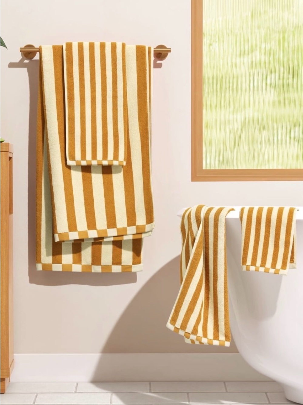 Beautiful by Drew Amber Yellow Stripe Bath Towel 6pk Set - Picture 6 of 8
